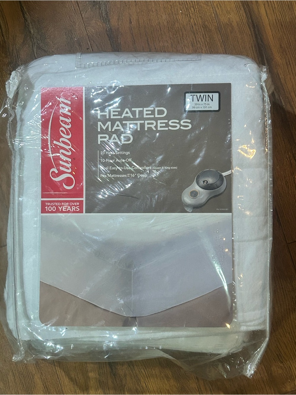 Sunbeam White Heated Mattress Pad - Twin new